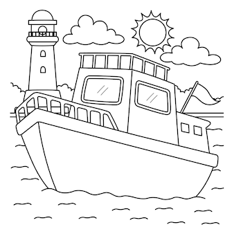 Boat coloring images