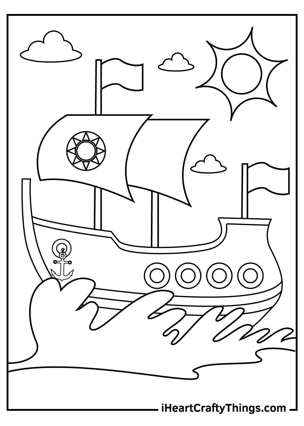 Ships and boats coloring pages updated