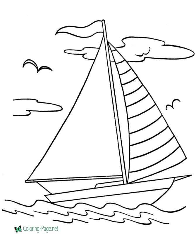 Boat coloring pages