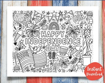Fourth of july independence day coloring pages printable