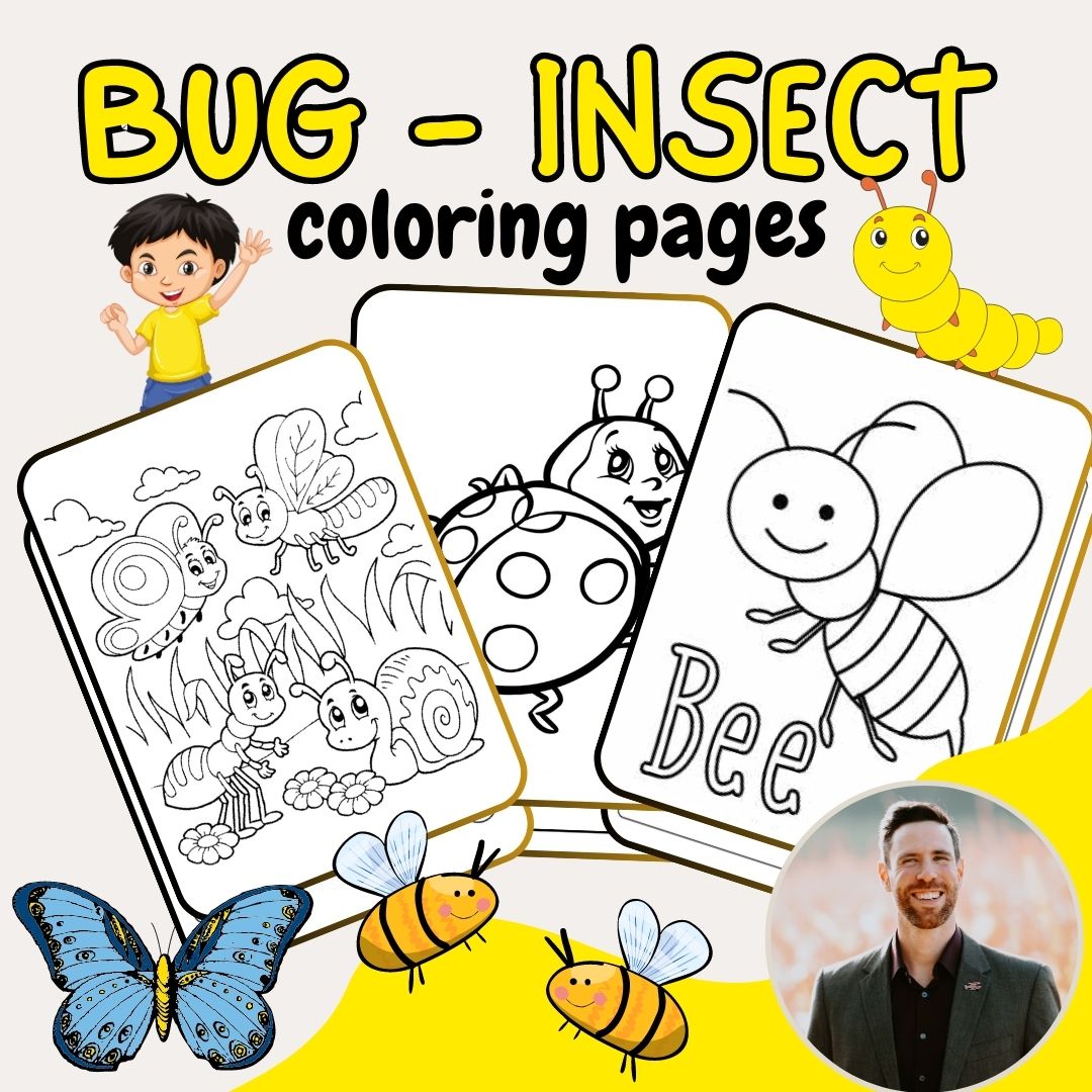 Bug coloring pages for kids