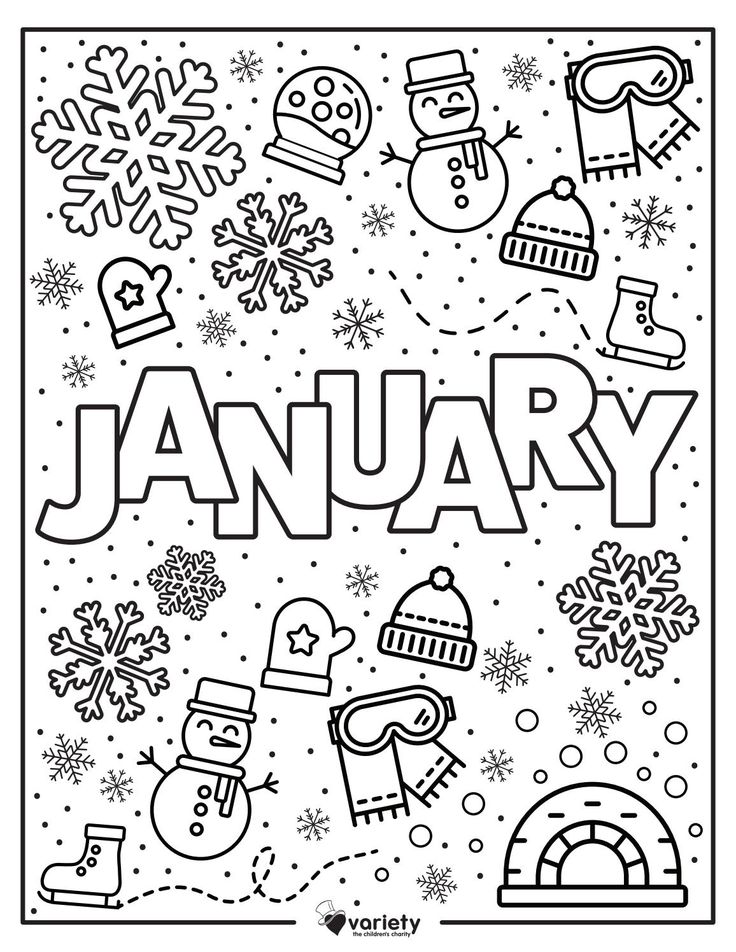 January coloring page free download