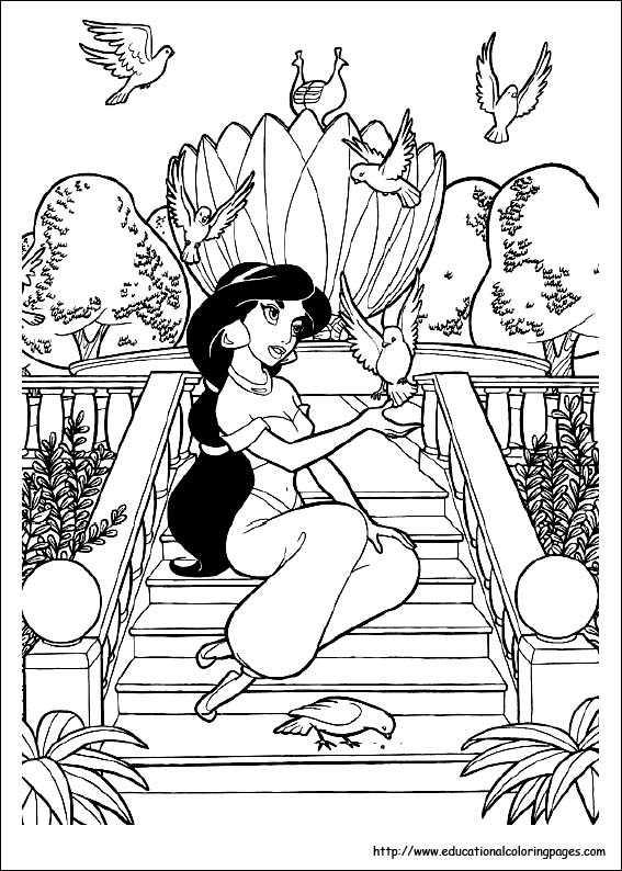 Jasmin coloring pages free for kids