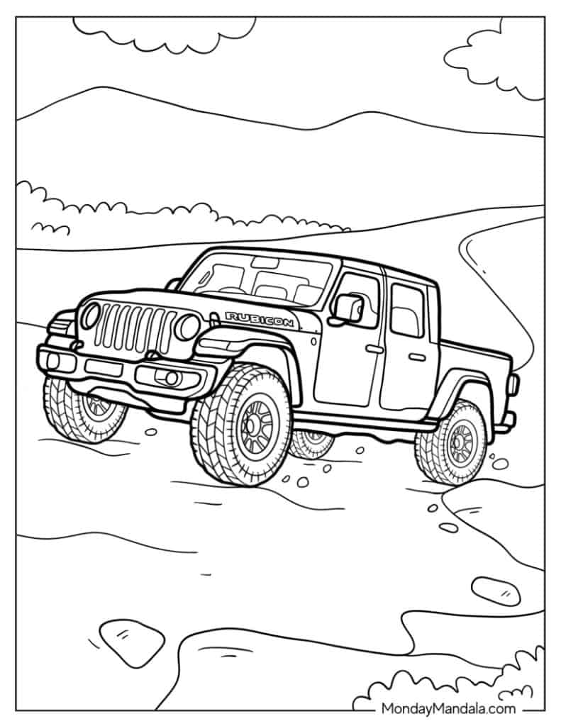 Jeep coloring pages free pdf printables