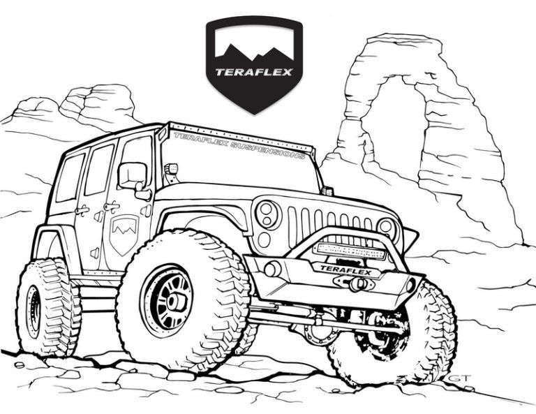 Best jeep teraflex coloring page jeep drawing jeep art coloring pages