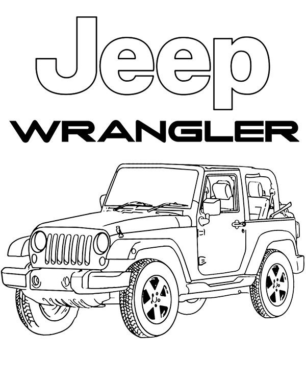 Printable jeep wrangler coloring sheet to print