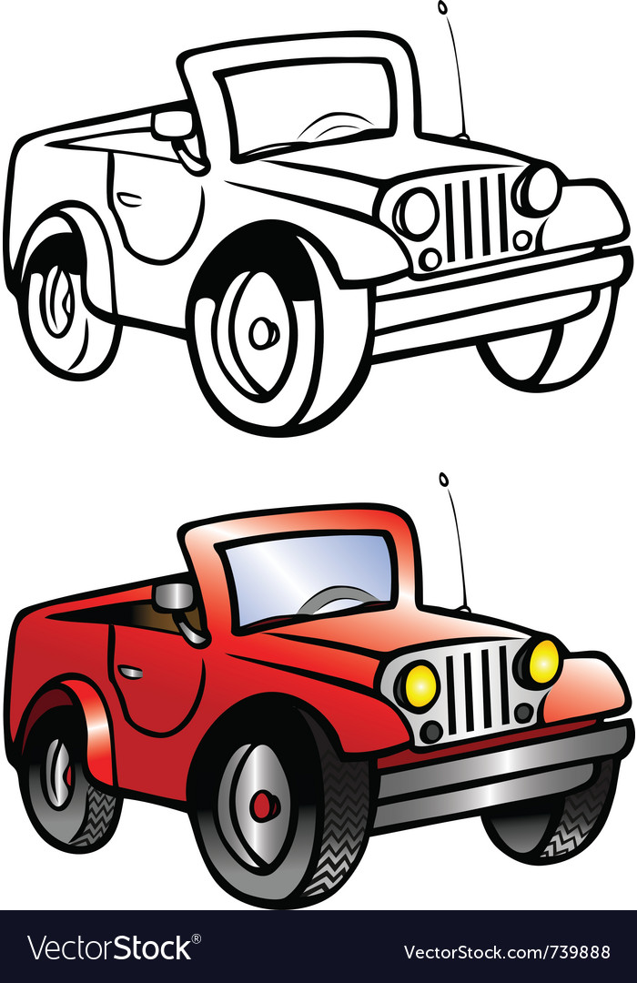 Jeep coloring book royalty free vector image