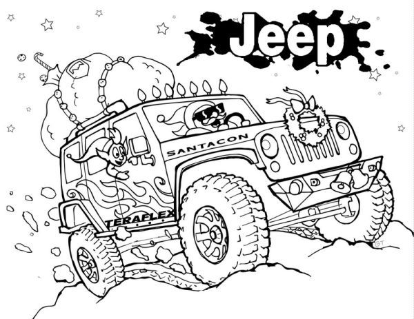 Jeep coloring pages printable pdf