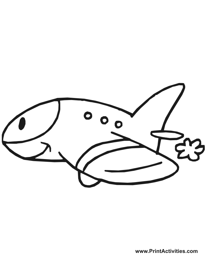 Airplane coloring page passenger jet