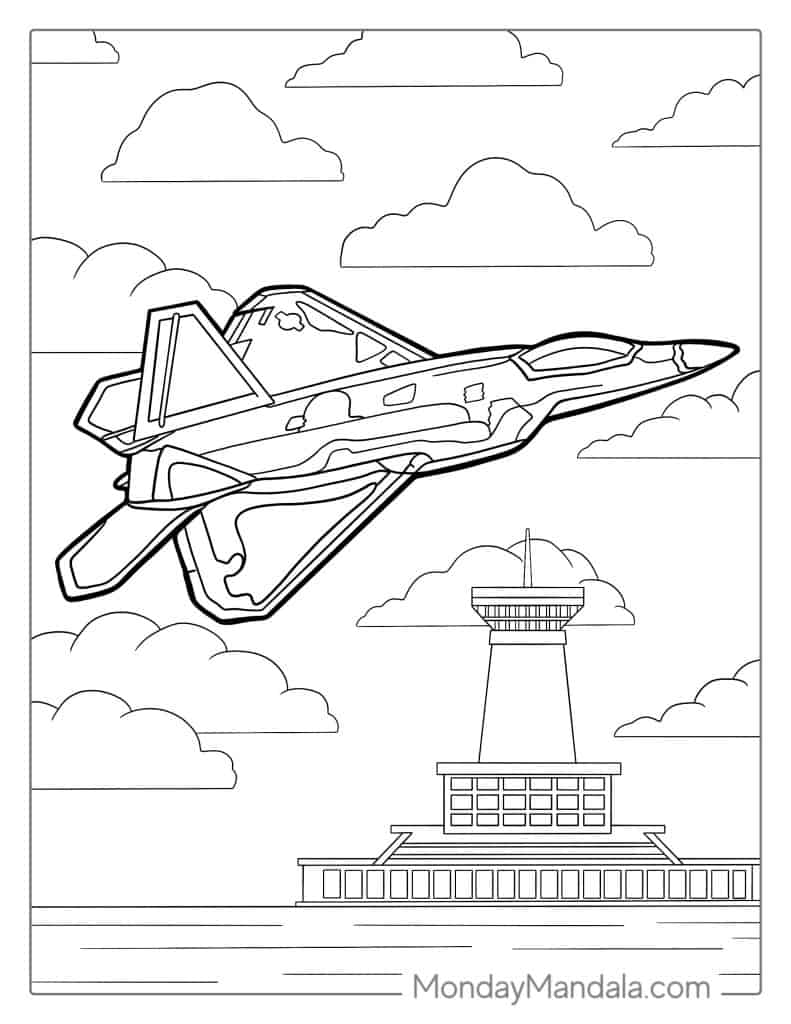 Airplane coloring pages free pdf printables