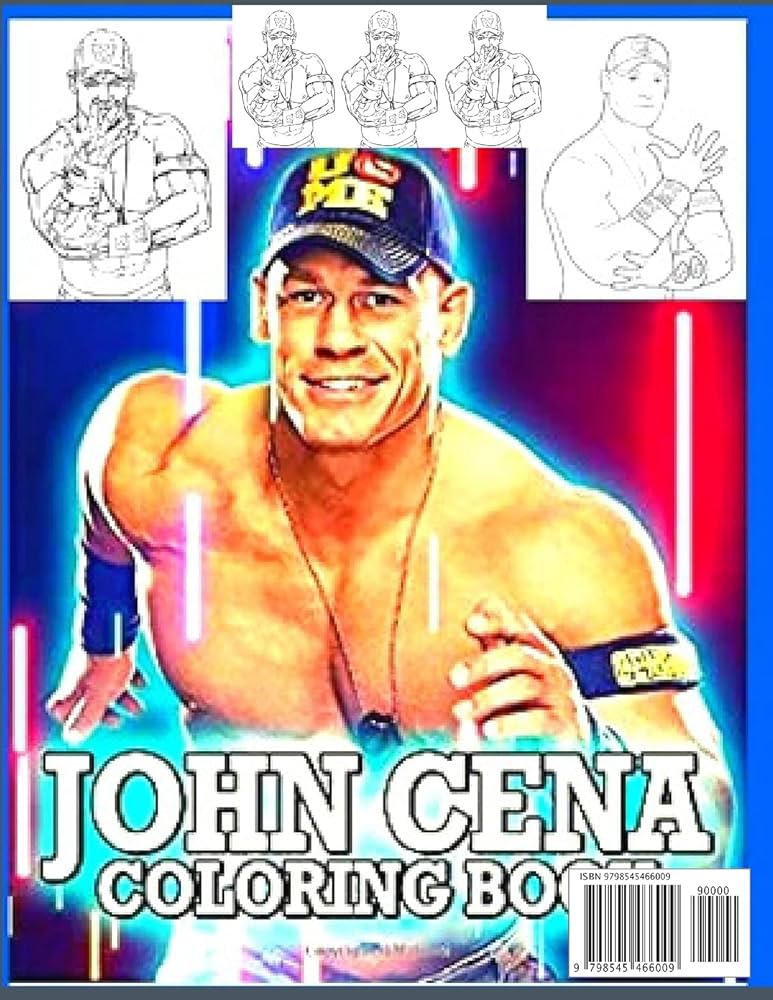 John cena coloring book anxiety wwe coloring books for adults and kids relaxation and stress relief coloring fatima books