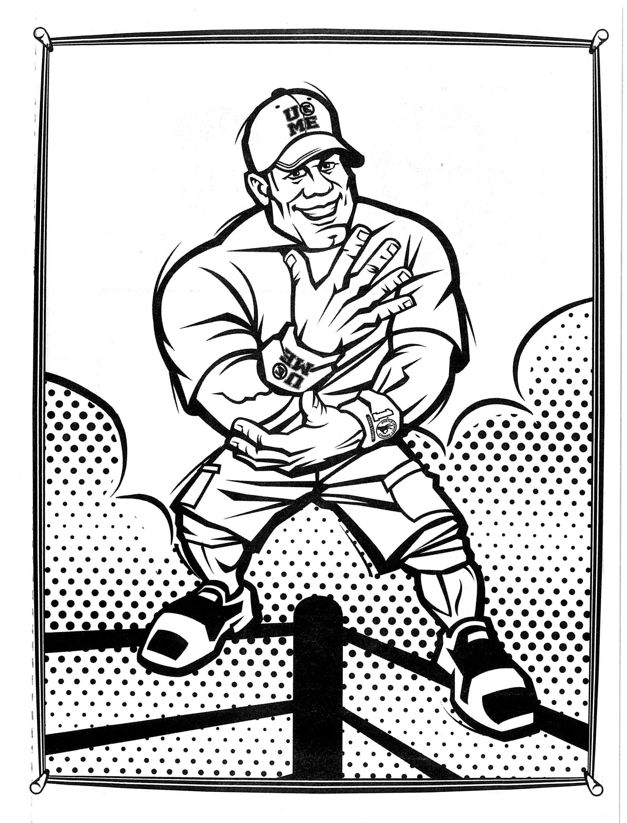 Wwe super coloring activity book john cena john cena wwe coloring pages color activities