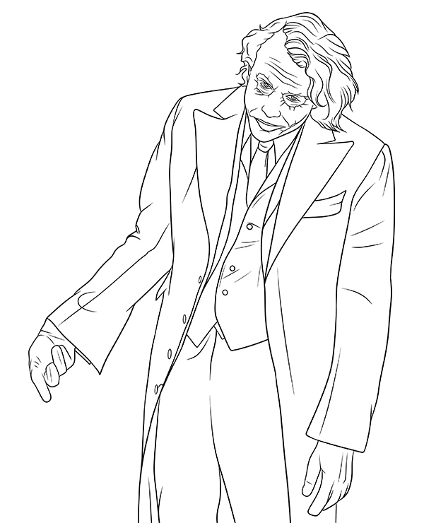 Joker coloring page heath ledger