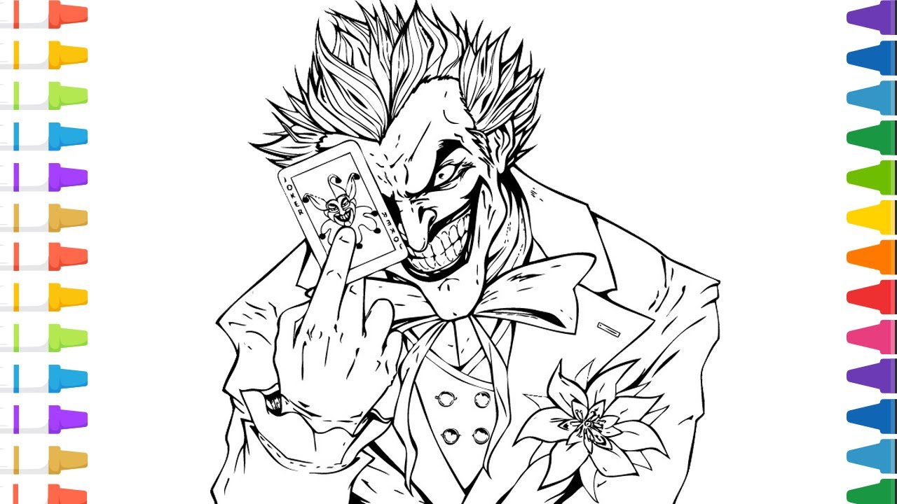 Joker coloring page coloring the joker batan dc