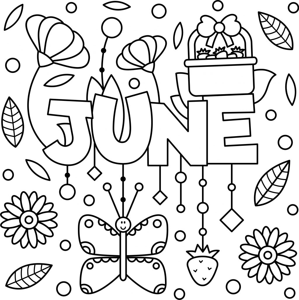 Cheery june coloring page printable