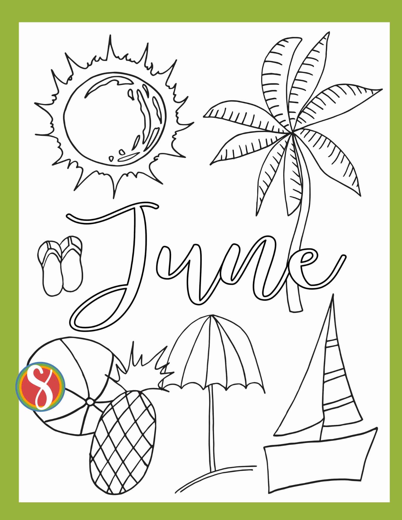 Free june coloring pages â stevie doodles