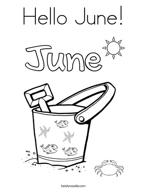 Hello june coloring page