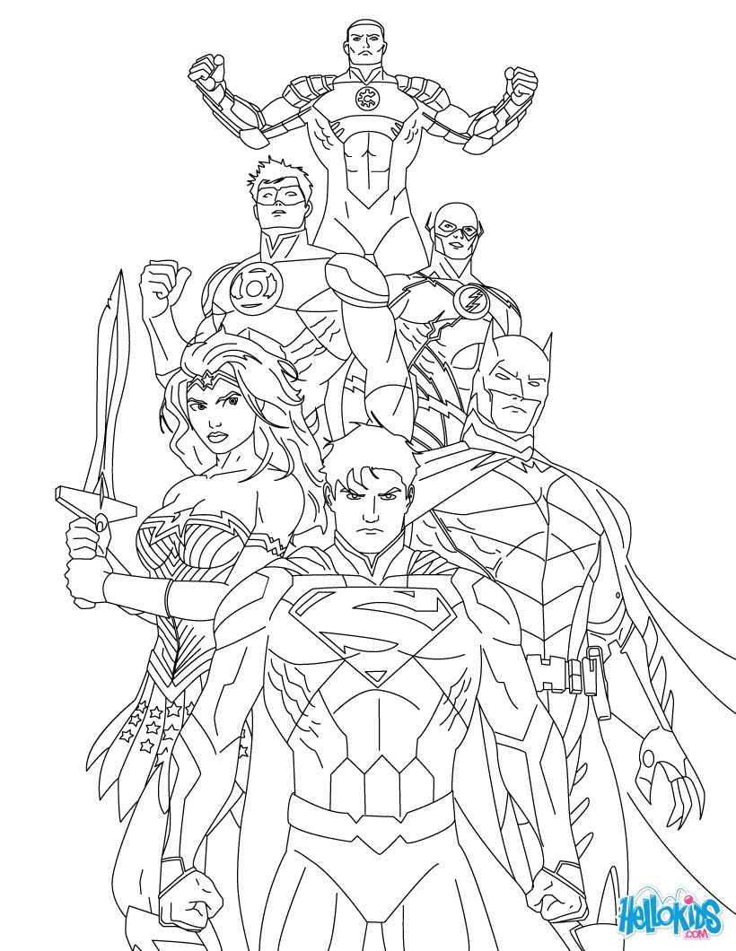 Justice league of america coloring pages