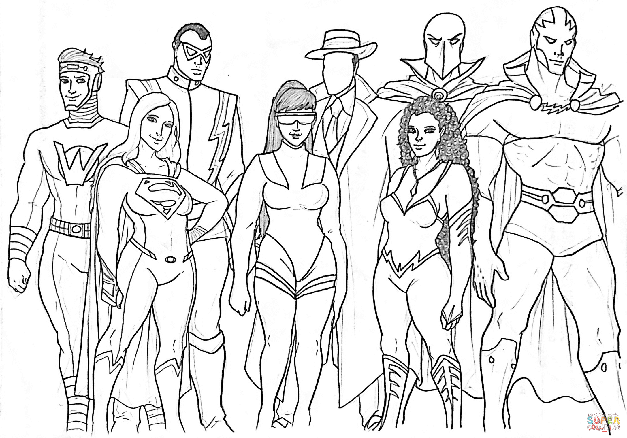 Alternate justice league coloring page free printable coloring pages