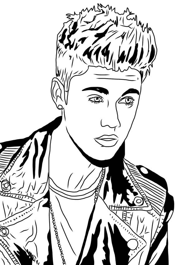 Justin bieber under the mistletoe coloring page