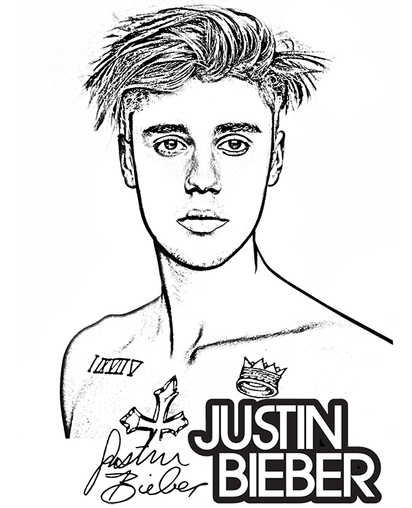 Justin bieber coloring page by topcoloringpages on