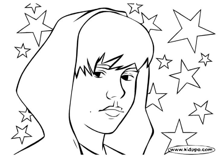 Justin bieber coloring page