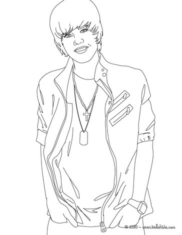 Justin bieber with hands in the pockets coloring pages