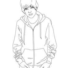 Justin bieber with hands in the pockets coloring pages