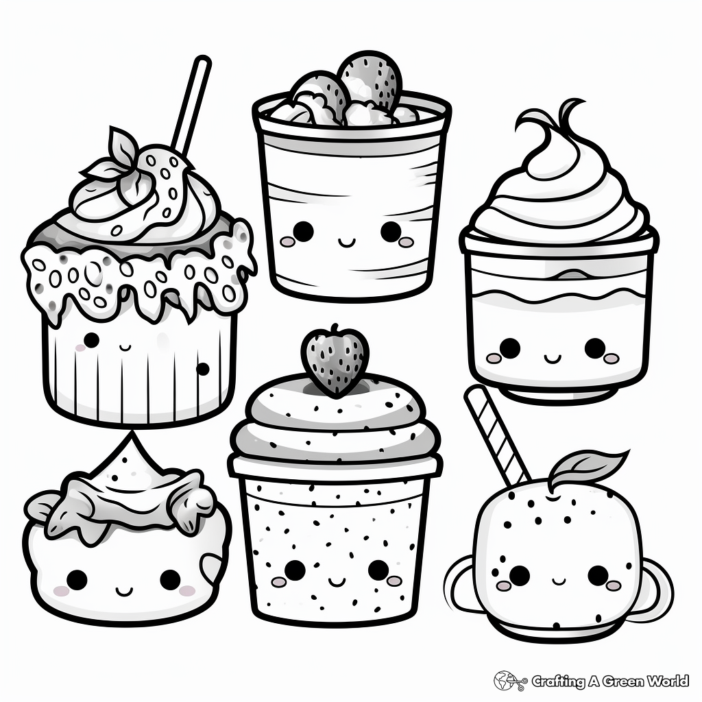 Food kawaii coloring pages