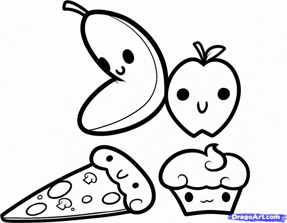 Cute food coloring pages printable for free download