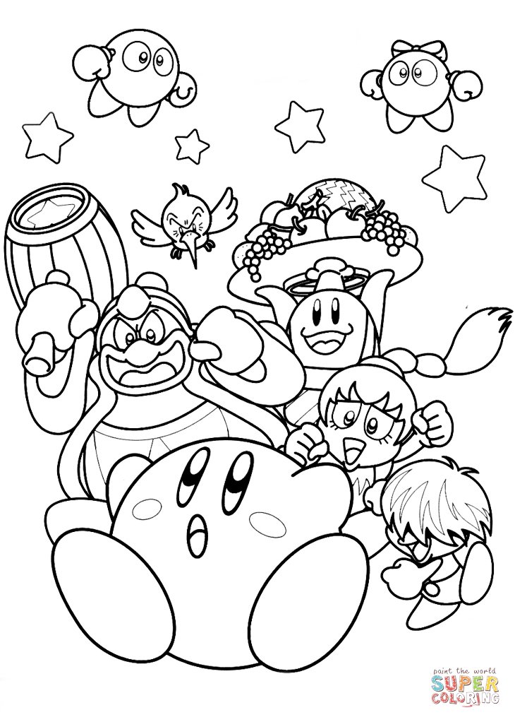 Nintendo kirby coloring page free printable coloring pages