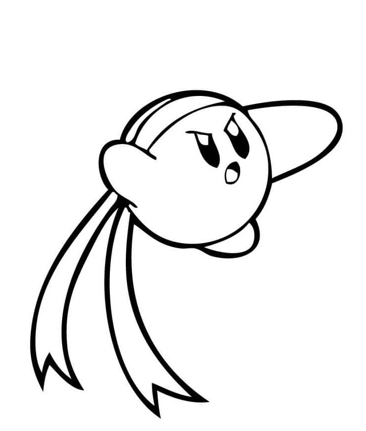 Kirby kick coloring page