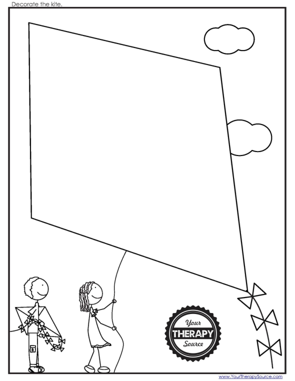 Kite coloring pages and free kite printables