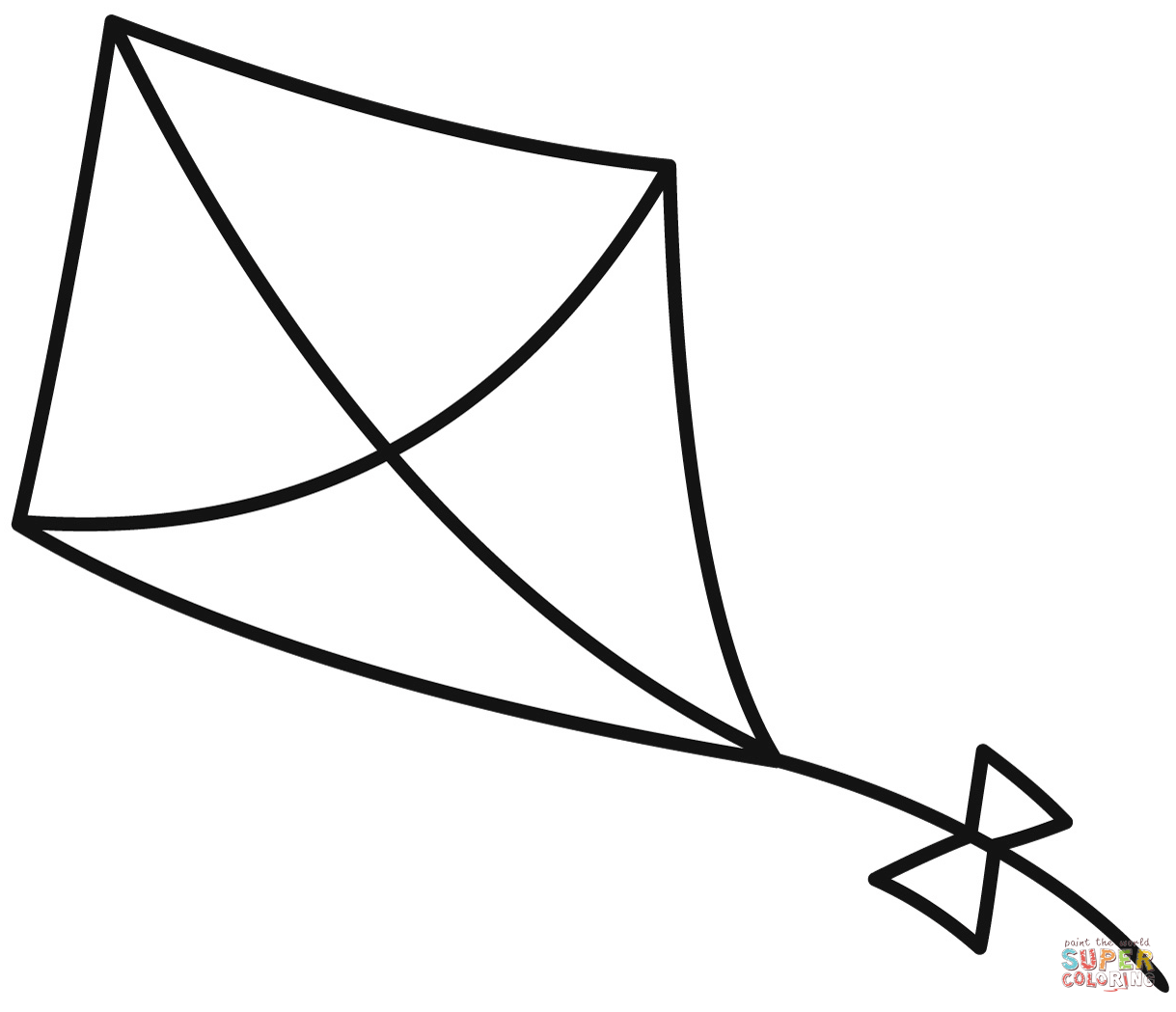 Kite coloring page free printable coloring pages