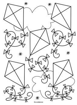 Kites coloring page by mrs arnolds art room tpt