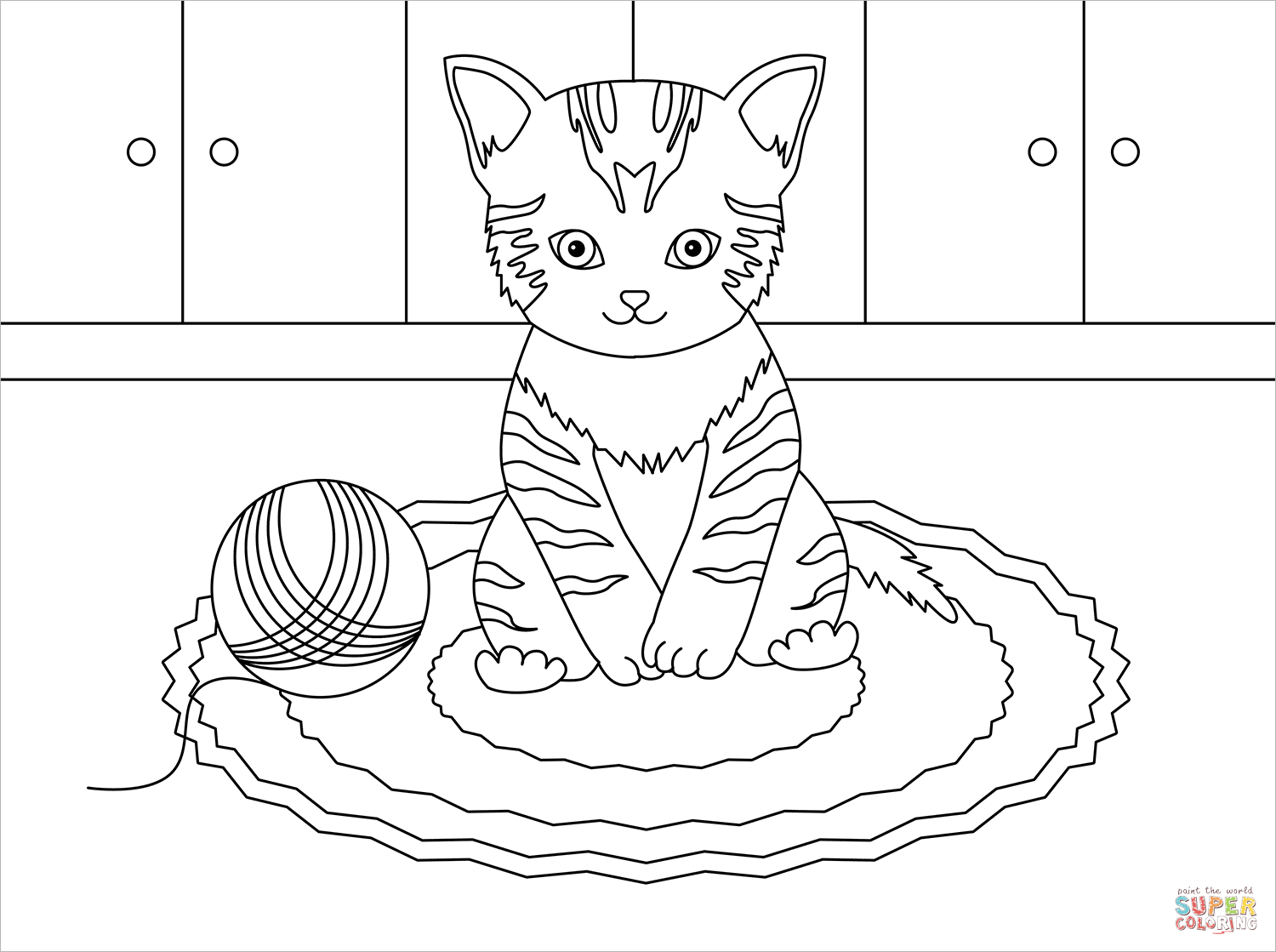 Kitten coloring page free printable coloring pages