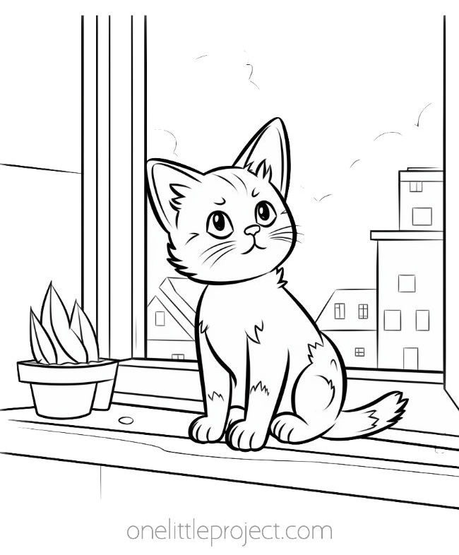 Cat coloring pages free printable kitten coloring sheets