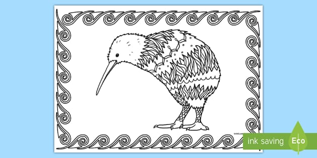 Kiwi mindfulness louring page for kids teacher made