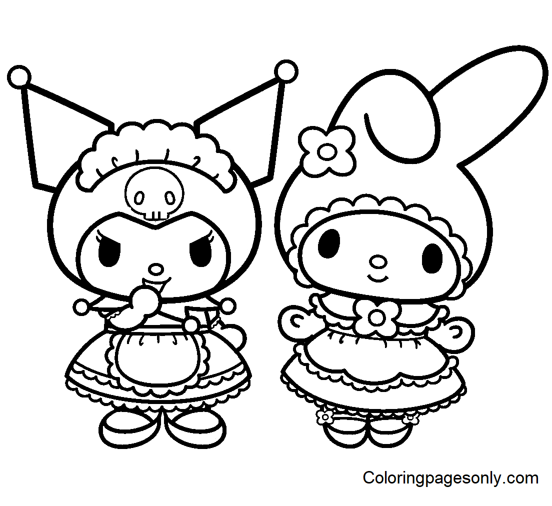 Kuromi coloring pages printable for free download