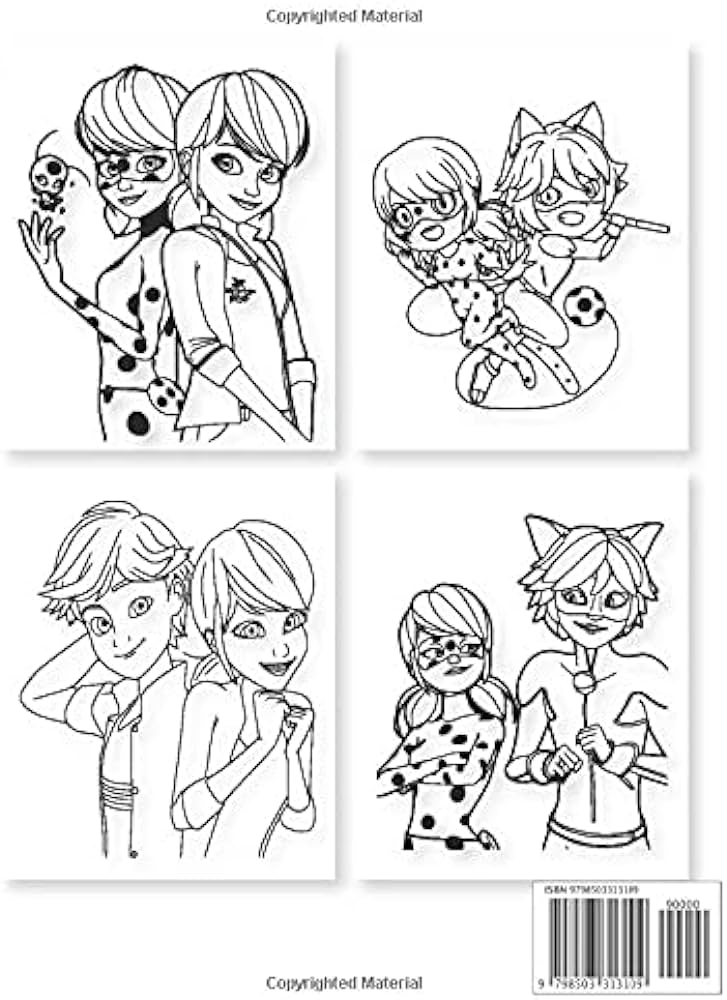 Miraculous ladybug coloring book for kids ages