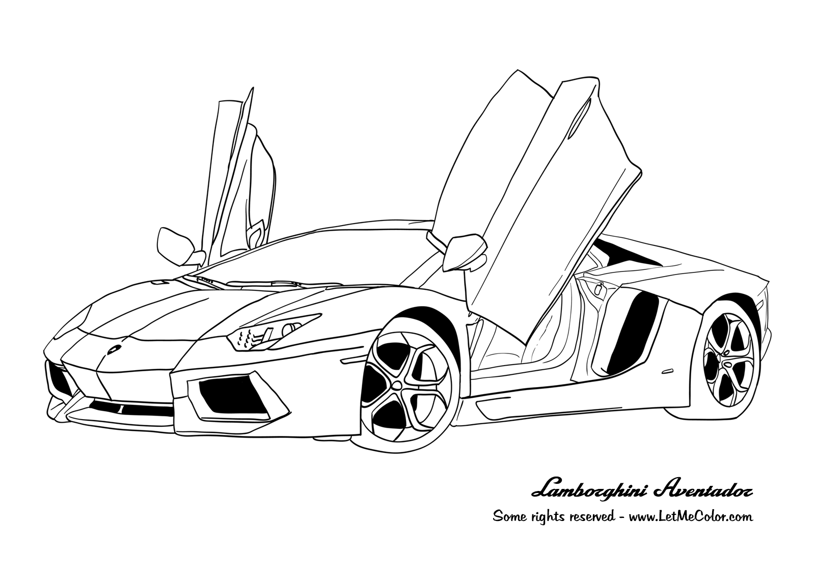 Lamborghini aventador cars coloring page