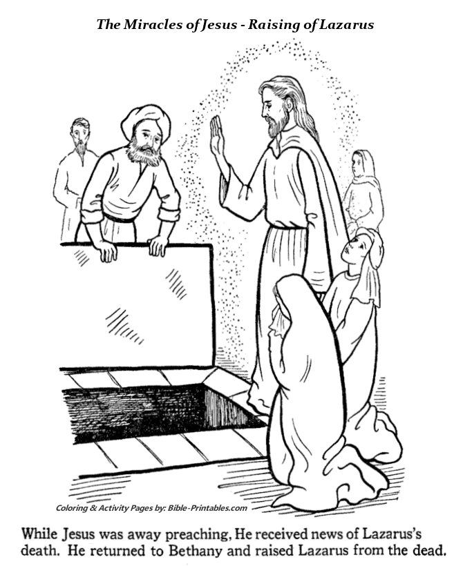 Raising of lazarus coloring pages