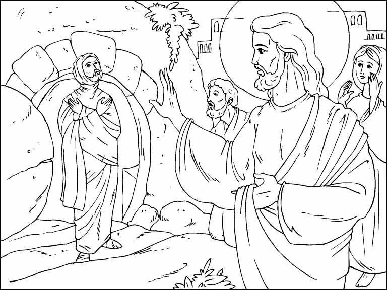 Free coloring page jul lazarus raised from the dead