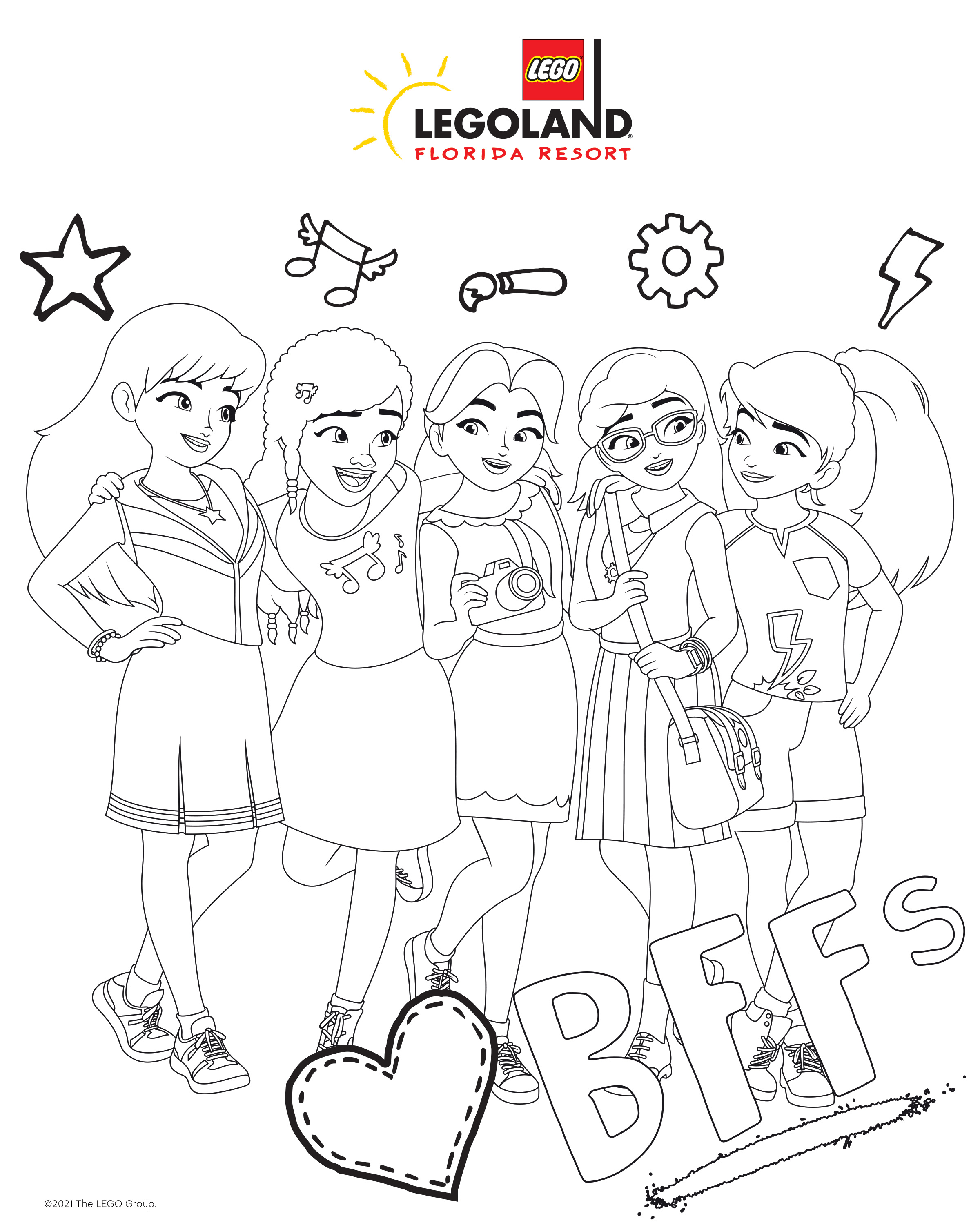 Lego friends weekends coloring sheets