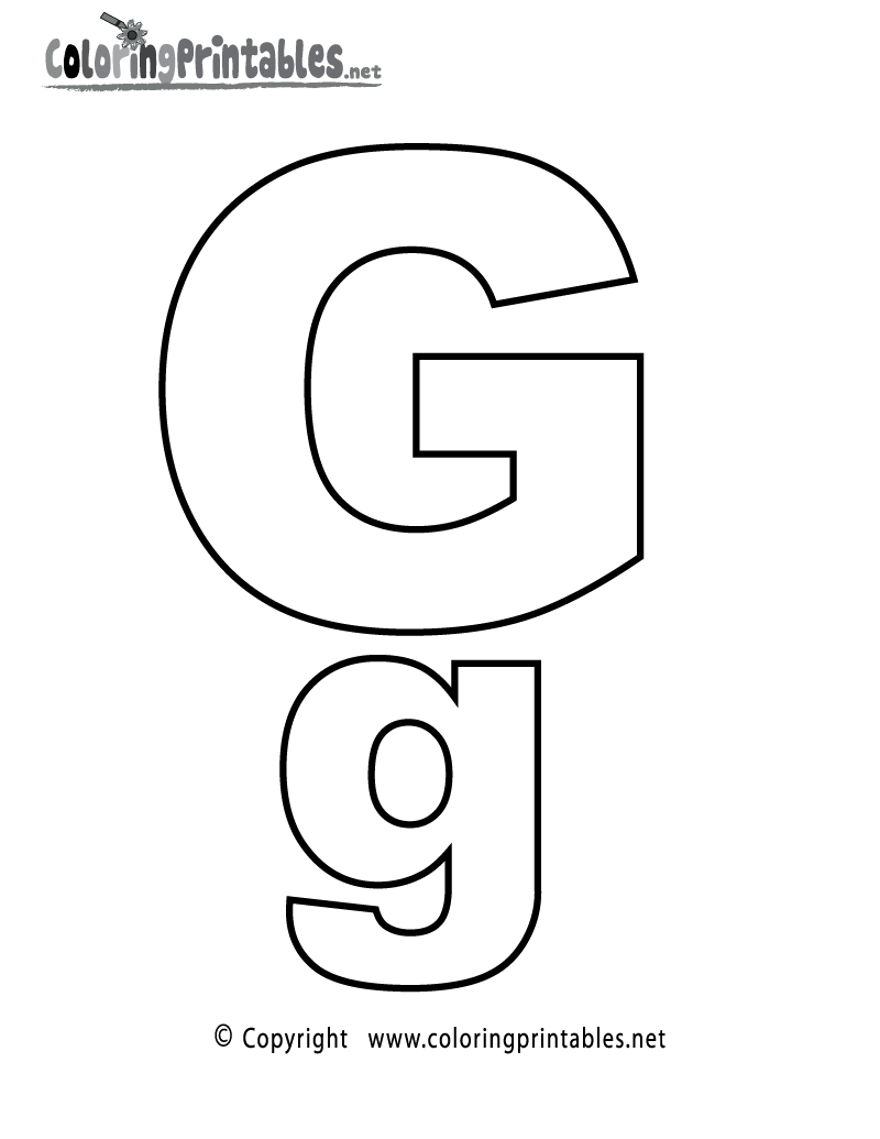 Free printable alphabet letter g coloring page