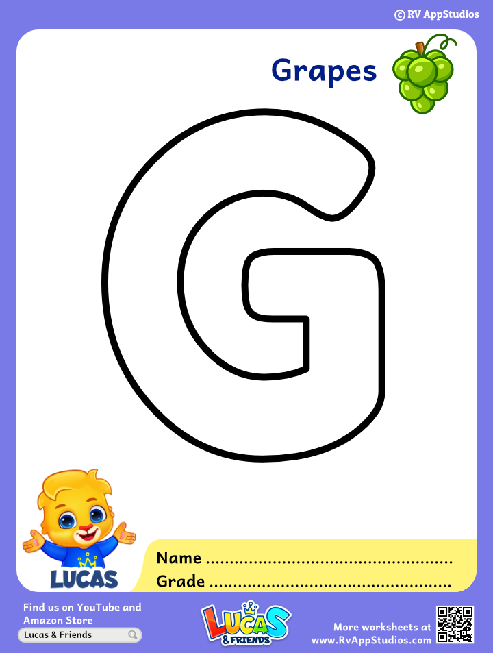 Letter g coloring pages