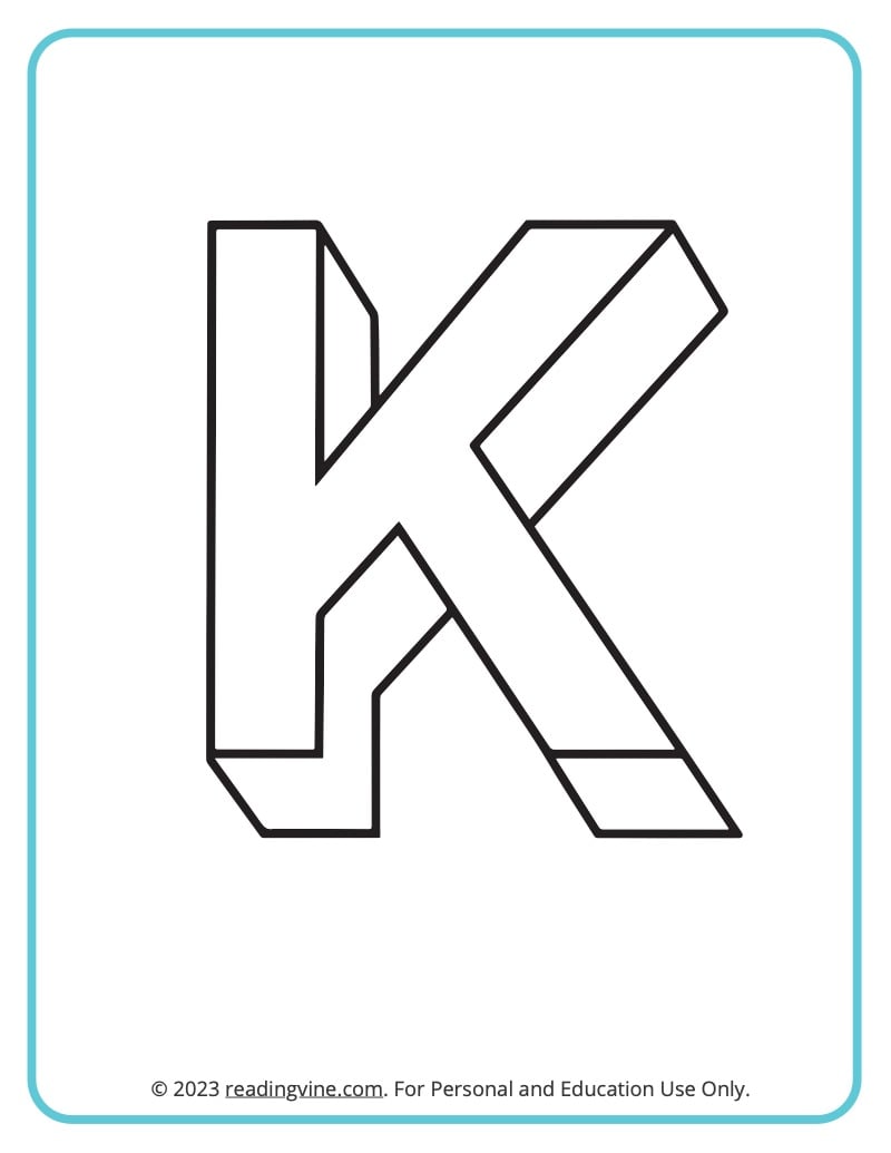 Letter k coloring pages