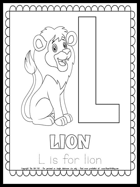 Letter l is for lion free printable coloring page â the art kit