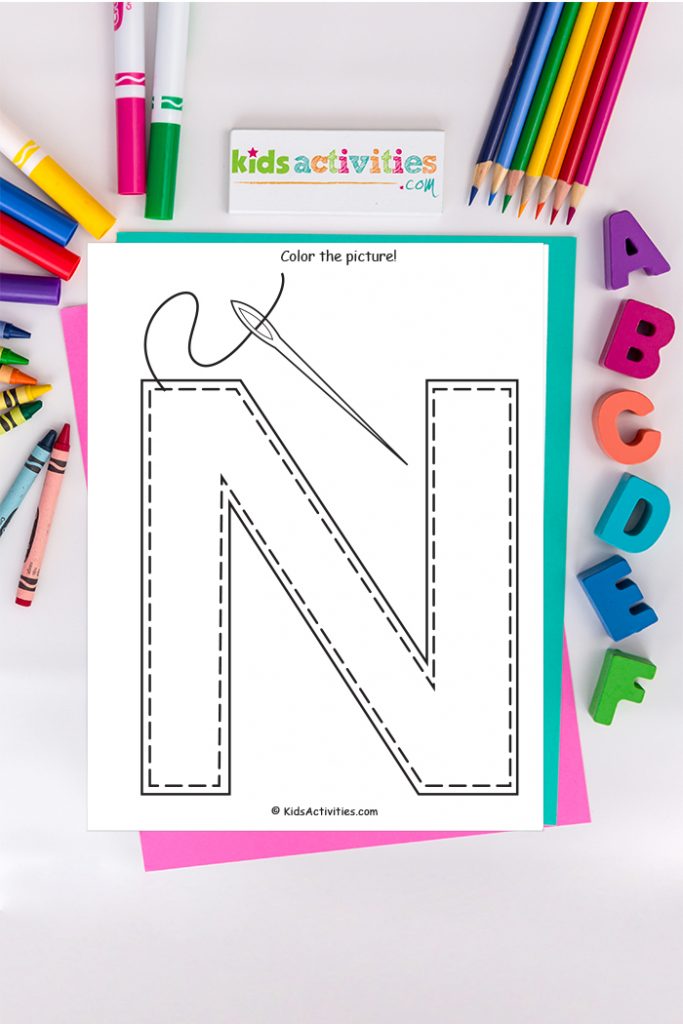 Letter n coloring page free alphabet coloring page kids activities blog