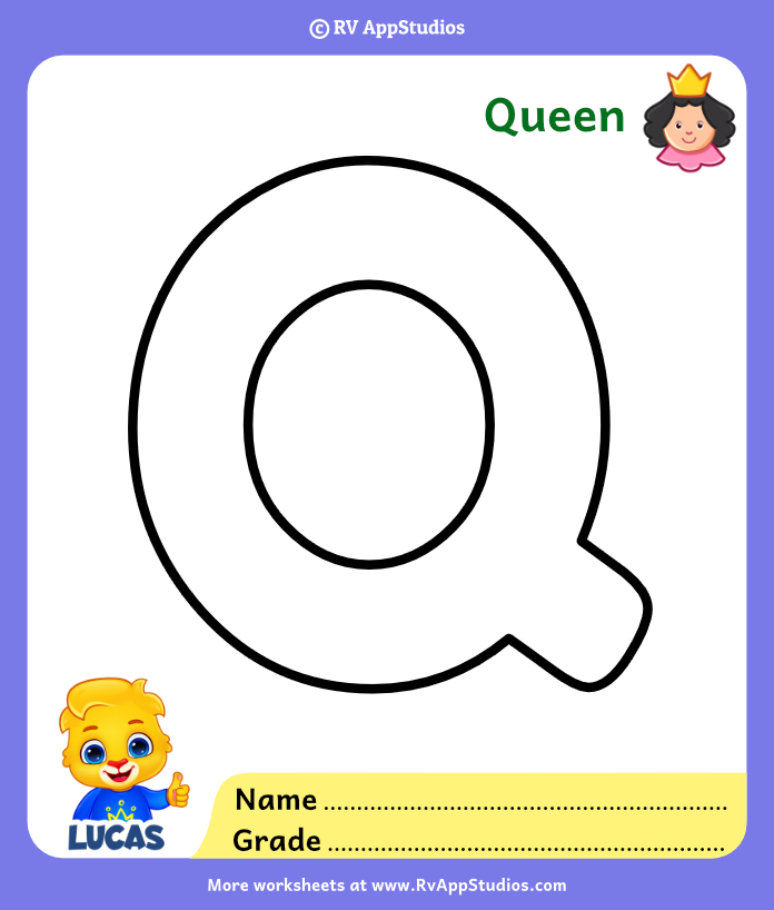 Letter q coloring pages